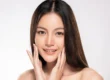 A women showing face after the facial surgery treatment in North Logan, UT